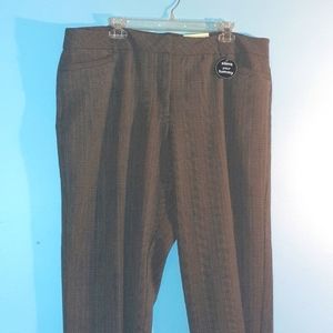 NWT Brown Plaid Trousers with Tummy Control Plus Size 18